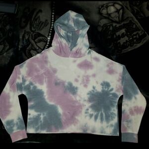 NWT Womens Cropped Tie Dye Hoodie Size M